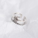 Engraved Textured Star Open Ring - MLYH310