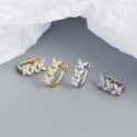 Sparkling 3 Butterflies Hoop Earrings - MLYH311