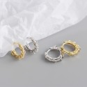 Pave Row of Rings Hoop Earrings - MLYH315