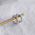 Pave Row of Rings Hoop Earrings - MLYH315