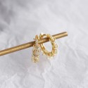Pave Row of Rings Hoop Earrings - MLYH315