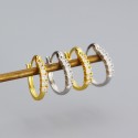 Metallic Gems Row Hoop Earrings - MLYH316