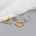 Metallic Gems Row Hoop Earrings - MLYH316