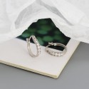 Metallic Gems Row Hoop Earrings - MLYH316