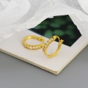 Metallic Gems Row Hoop Earrings - MLYH316
