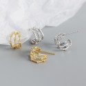 Three-layer Bamboo C-shaped Stud Earrings - MLYH317