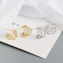 Three-layer Bamboo C-shaped Stud Earrings - MLYH317