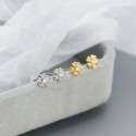 Sparkling Five Heart Petal Flower Stud Earrings - MLYH318