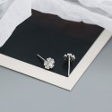 Sparkling Five Heart Petal Flower Stud Earrings - MLYH318