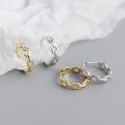 Metallic Chain Shaped Hoop Earrings - MLYH320