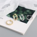 Metallic Chain Shaped Hoop Earrings - MLYH320
