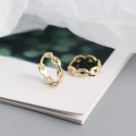 Metallic Chain Shaped Hoop Earrings - MLYH320
