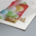 Sparkling Fan-shaped Stud Earrings - MLYH325