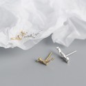 Sparkling Curved Arrow Stud Earrings - MLYH326