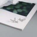Sparkling Curved Arrow Stud Earrings - MLYH326
