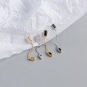 Marquise and Rectangular Gem Dangle Earrings - MLYH330