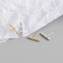 Sparkling Straight Gemstone Stud Earrings - MLYH331