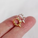 Metallic Beads and Rivets Hoop Earrings - MLYH334