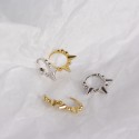 Metallic Beads and Rivets Hoop Earrings - MLYH334