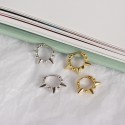 Metallic Beads and Rivets Hoop Earrings - MLYH334
