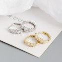 Sparkling Wavy Gemstone Row Hoop Earrings - MLYH336