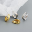 Metallic 2-layer Square Hoop Earrings - MLYH340