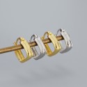 Metallic 2-layer Square Hoop Earrings - MLYH340