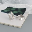 Metallic 2-layer Square Hoop Earrings - MLYH340