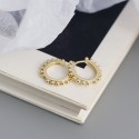 Metallic Little Beads Hoop Earrings - MLYH351