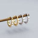 Elegant Beaded Pearl Hoop Earrings - MLYH352