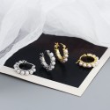 Elegant Beaded Pearl Hoop Earrings - MLYH352