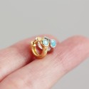 Elegant Round Gemstone Hoop Earrings - MLYH355