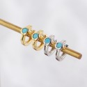 Elegant Round Gemstone Hoop Earrings - MLYH355