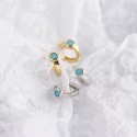 Elegant Round Gemstone Hoop Earrings - MLYH355