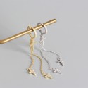 Tassel Chain Cross Hoop Earrings - MLYH359