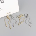 Tassel Chain Cross Hoop Earrings - MLYH359