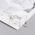 Tassel Chain Cross Hoop Earrings - MLYH359
