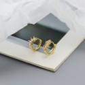 Sparkling Crown Shaped Hoop Earrings - MLYH365