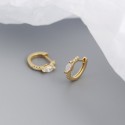 Sparkling Marquise Rhinestone Hoop Earrings - MLYH369