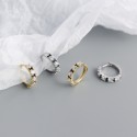 Two Tone Beaded Gemstone Hoop Earrings - MLYH370