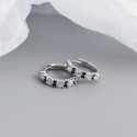 Two Tone Beaded Gemstone Hoop Earrings - MLYH370