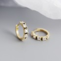 Two Tone Beaded Gemstone Hoop Earrings - MLYH370