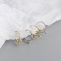 Minimalist Beaded Cross Hoop Earrings - MLYH371