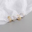 French Style Pave Leaf Hoop Earrings - MLYH373