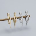 Pave Snake Shaped Hoop Earrings - MLYH374