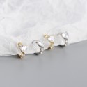 Sparkling Heart Shaped Hoop Earrings - MLYH376