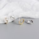 Sparkling Heart Shaped Hoop Earrings - MLYH376