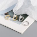 Sparkling Heart Shaped Hoop Earrings - MLYH376