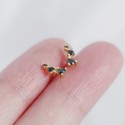 Elegant Gemstone Row Stud Earrings - MLYH377