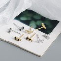 Elegant Gemstone Row Stud Earrings - MLYH377